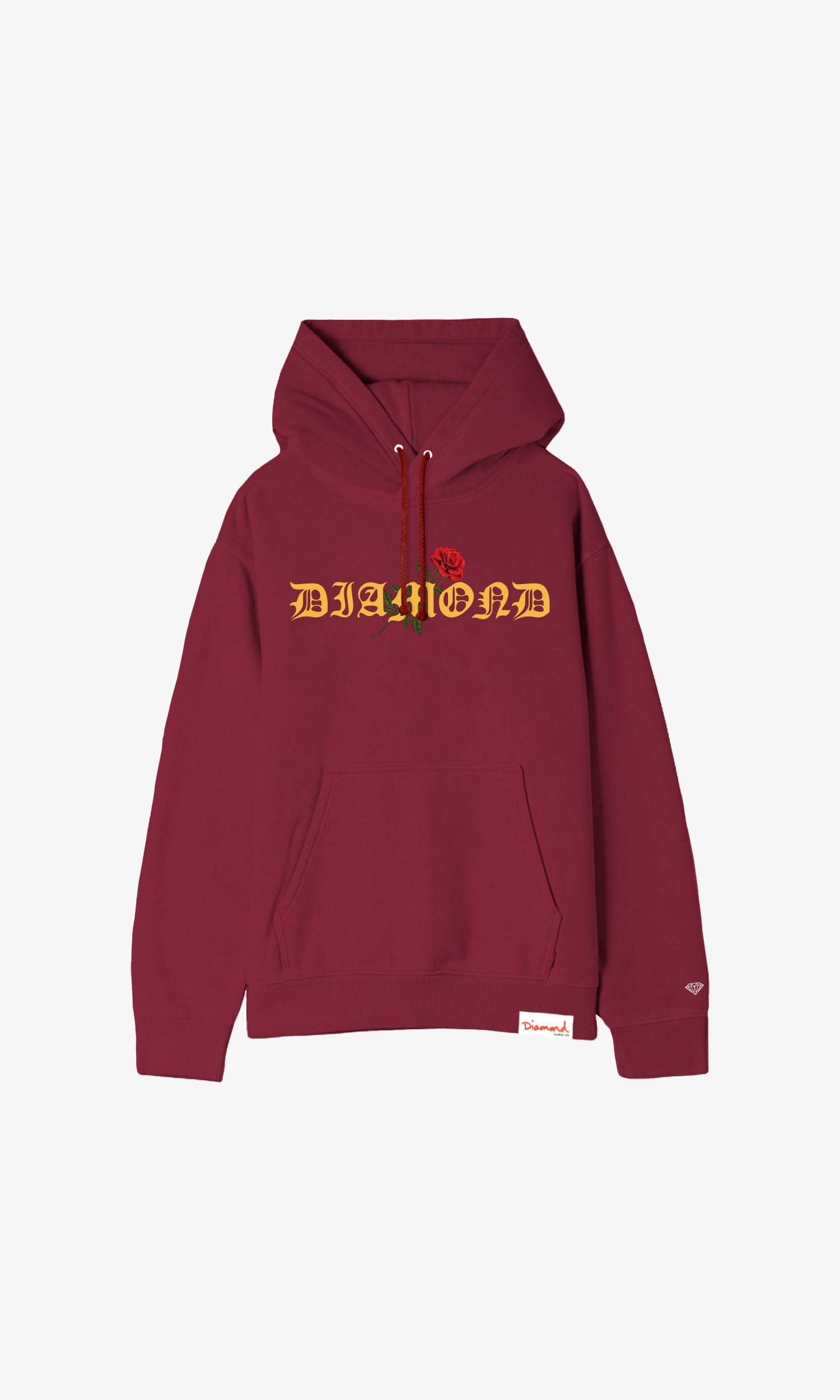 Diamond supply co on sale burgundy hoodie